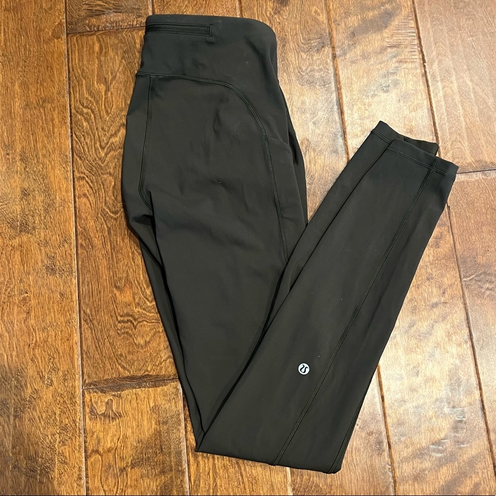 Lululemon Align Pant Leggings Dark Olive Size 8 Pockets Fall Athletic Work Out